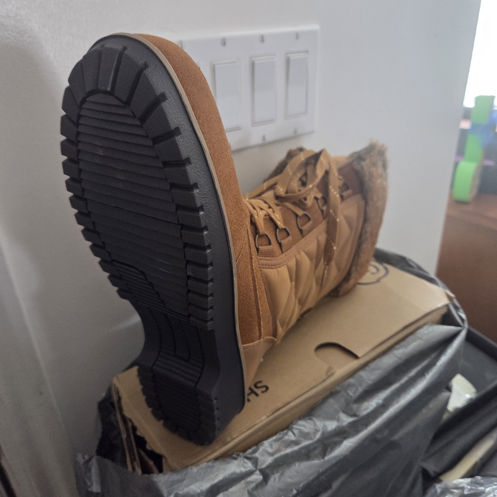 Comfortview Tan Winter Rain Boots Rugged Sole